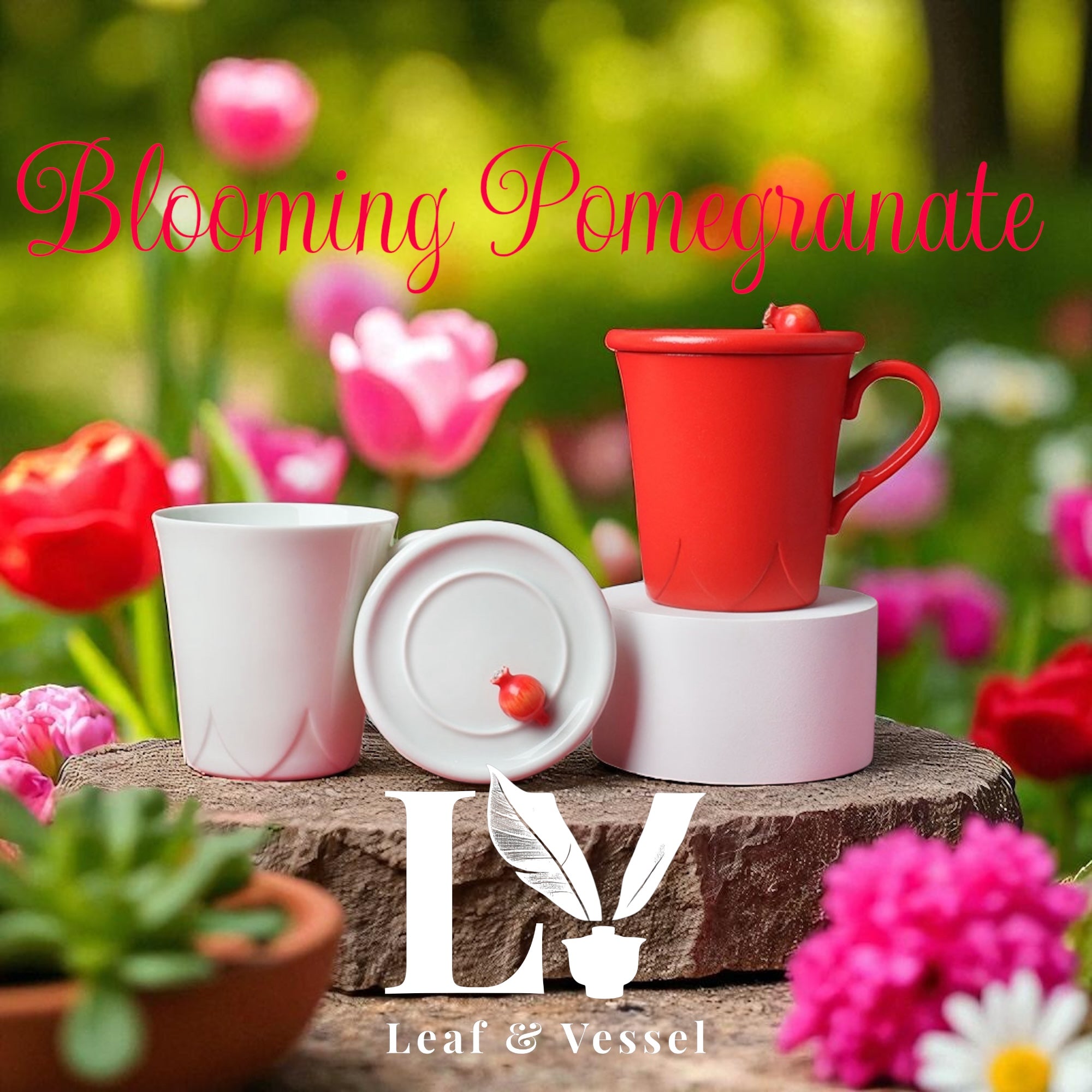 Blooming Pomegranate 2 Piece Drink set